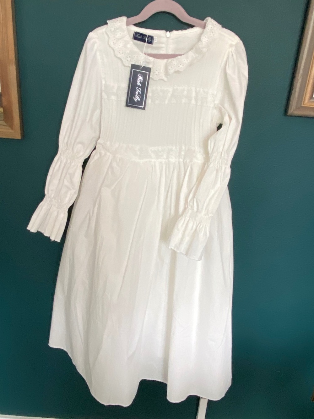 Trish Scully Long Sleeve White Girl's Modest Dress - NWT